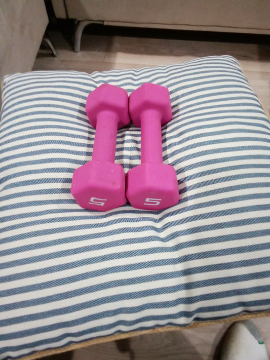 mancuernas de goma 5 lb